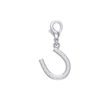 Horseshoe with Gems Silver Clip Charm TWC172 - Jewelry